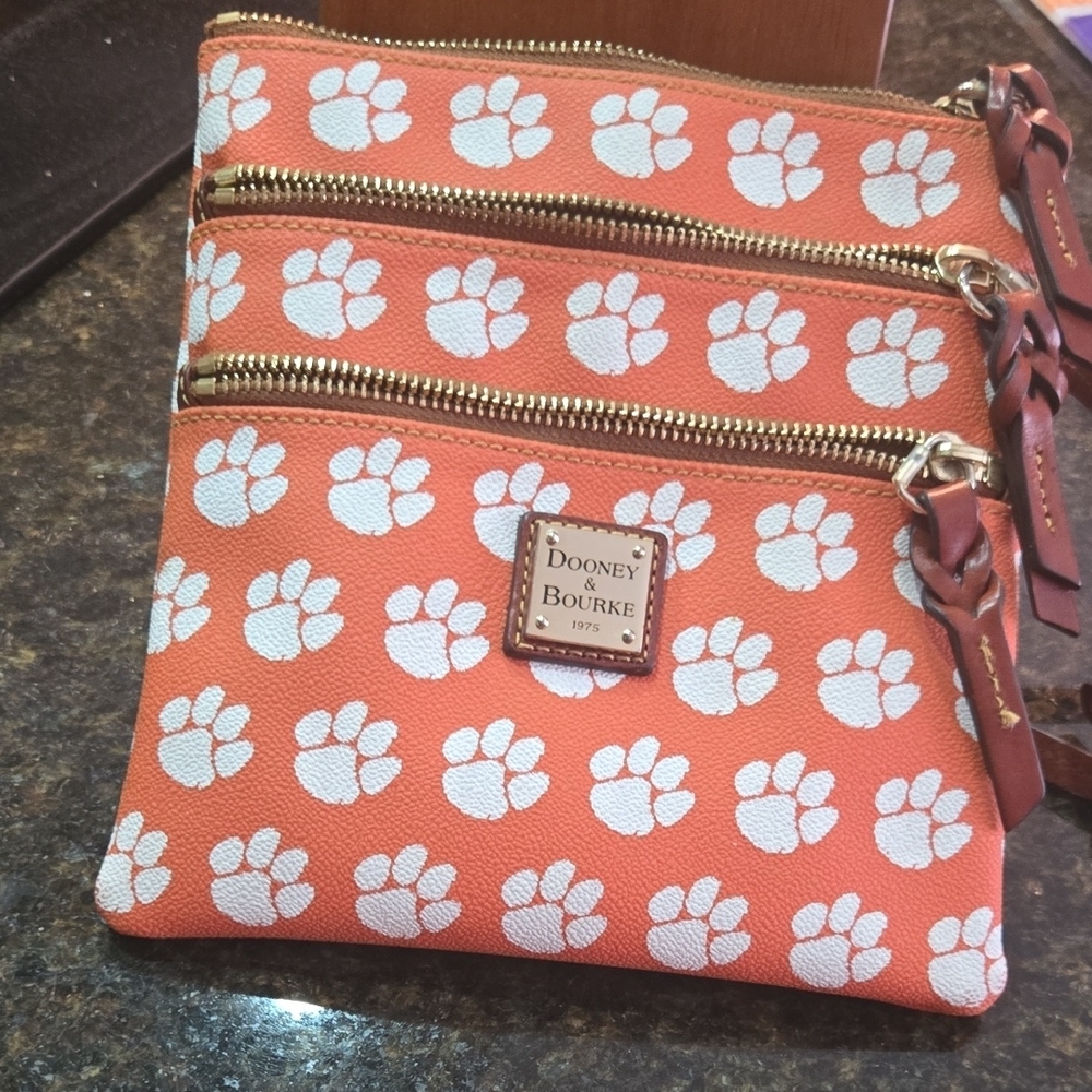 Dooney & Bourke Orange and White Crossbody Bag